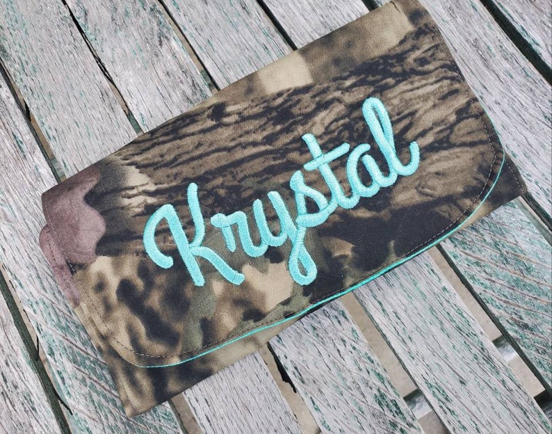 Personalized Camo Wallet, Camo Billfold, Camo Ladies Wallet, Camo wallet with name, Monogrammed Wallet image 7