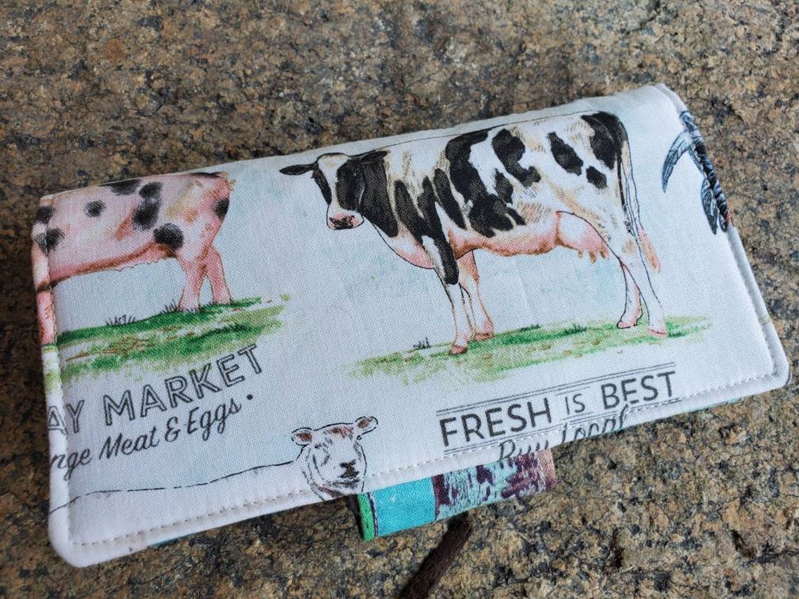 Farm animal Checkbook cover Tractor Checkbook Cover Fabric Etsy
