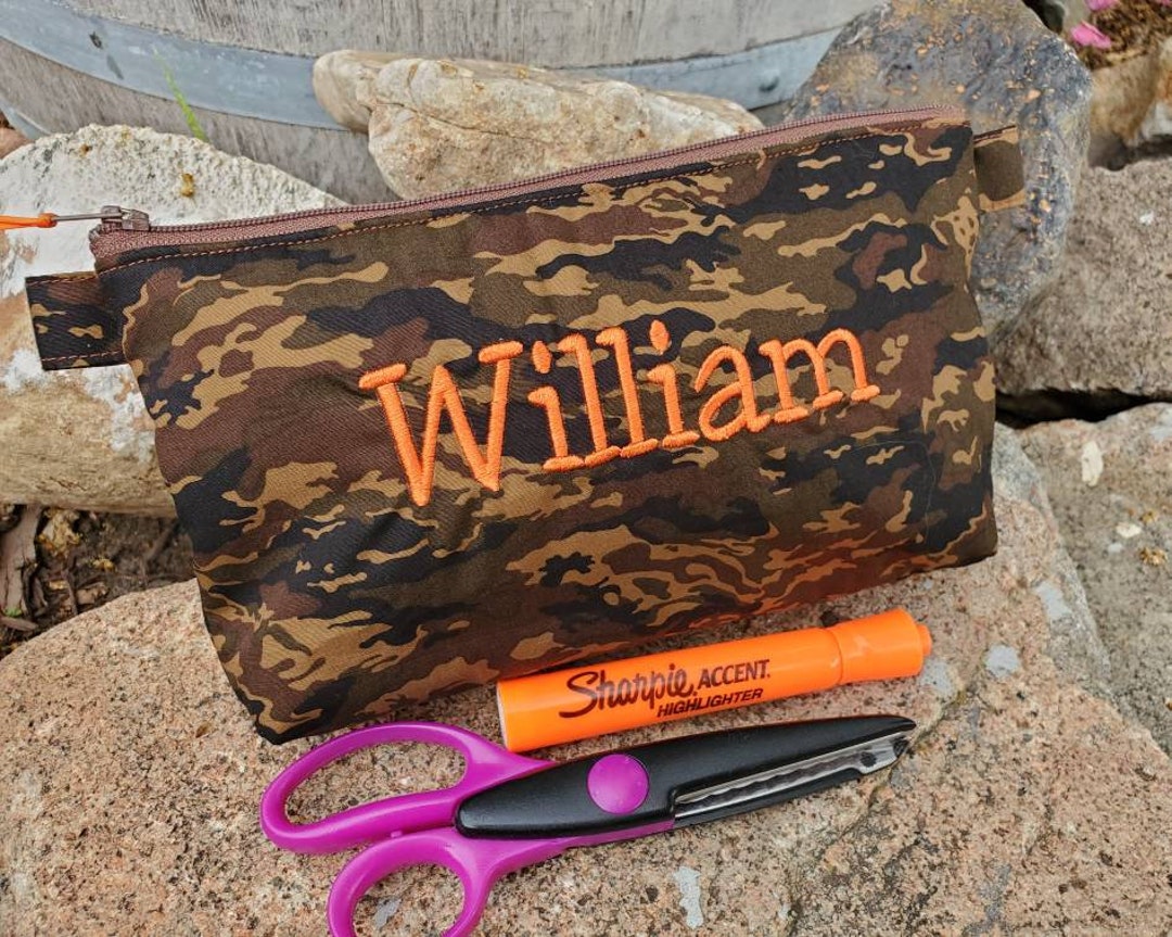 Camo Pencil Case, Personalized School Supply Bag, Boy's Pencil Pouch