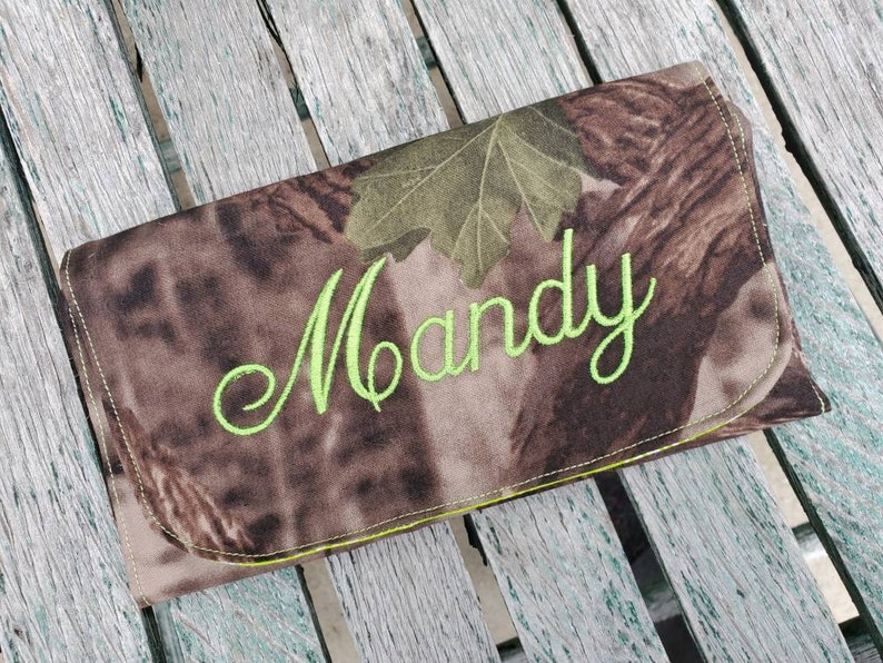 Personalized Camo Wallet, Camo Billfold, Camo Ladies Wallet, Camo wallet with name, Monogrammed Wallet image 6