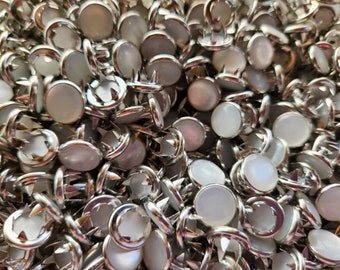 NEW Wholesale Lucent White pearl snaps, Bulk Set of 100 White  Pearl Snaps, Pearl Snap Fasteners, 11.5 mm Pearl Snaps, white western snaps