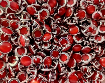 Bulk Cherry Red Pearl Snaps, 100 Snap Sets, Wholesale 11.7 mm Snap Fasteners, Western Shirt Snaps, Red Snaps, Button Replacements