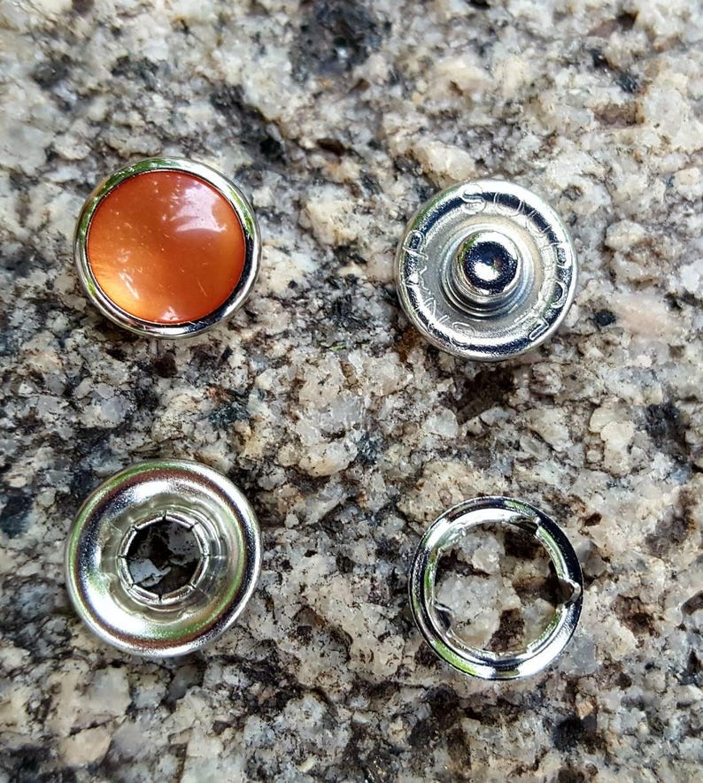 Orange Pearl Snaps Pearl Snap Fasteners 12 Mm Pearl Snaps Etsy