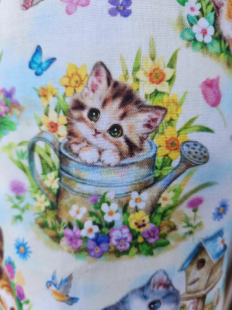 Cat Grocery Bag Dispenser, Shopping Bag Holder, Kitty Plastic Bag Keeper, Housewarming Gift, Butterfly Decor, Kitchen Organization image 6