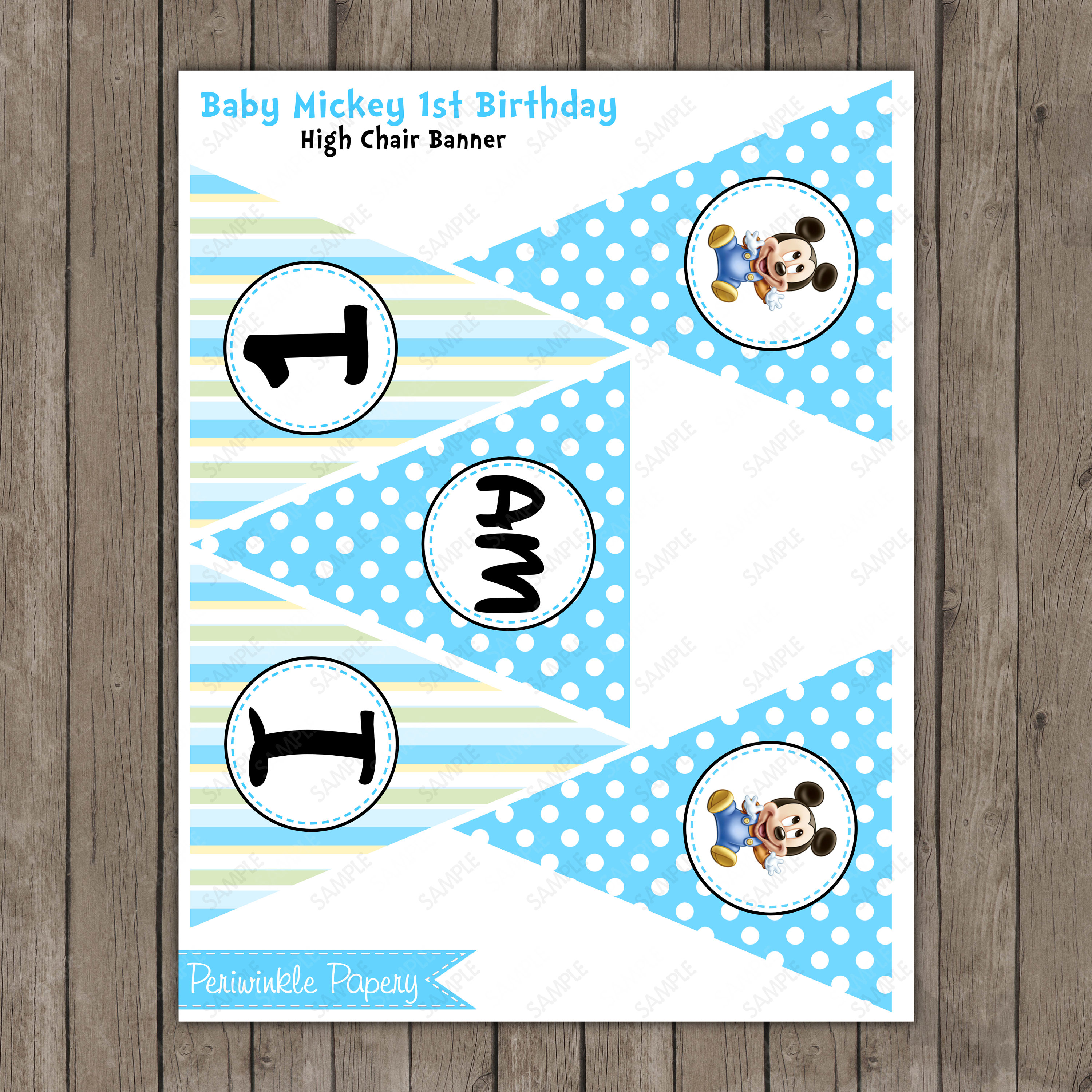 Instant Download Baby Mickey Mouse 1st Birthday Printable | Etsy