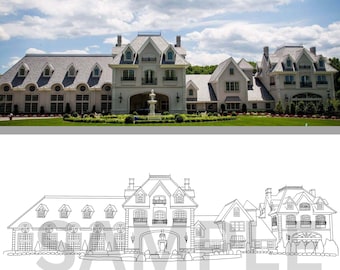 The Park Chateau Hochzeitsortierung Line Zeichnung DIGITAL DOWNLOAD