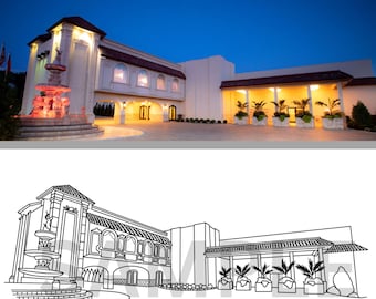 The Grand Wedding Venue Line Zeichnung DIGITAL DOWNLOAD