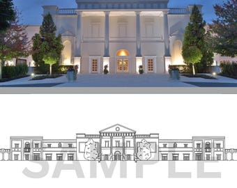 The Palace at Somerset Park Wedding Venue Line Zeichnung DIGITAL DOWNLOAD
