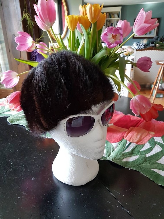 Vintage MINK pillbox HAT by Lilly Dache Debs, Pari