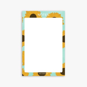 Sunflower Notepad | Cute Sunflower Writing Pad for Teachers and Desk Use