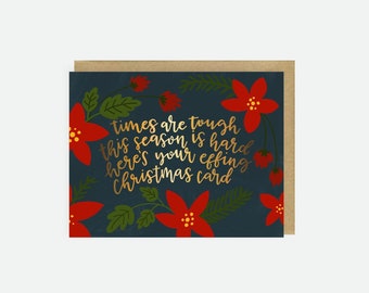 Funny Christmas Card - Funny Holiday Card - Effing Christmas Card