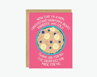 Mama Bear Porridge Card: Funny Mother's Day Card