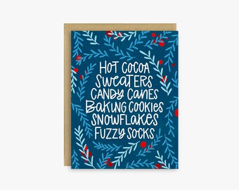 Cute Holiday Card - Winter List Card - Cute Winter Card