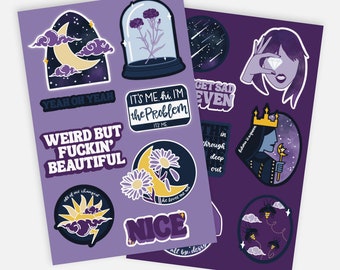 Middle of the Night Sticker Sheet - Swiftie Stickers - Swiftie Merch