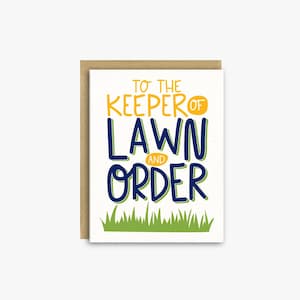 Grappige Vaderdagkaart - Keep of Lawn & Order - Verjaardagskaart voor papa - Kaart voor opa