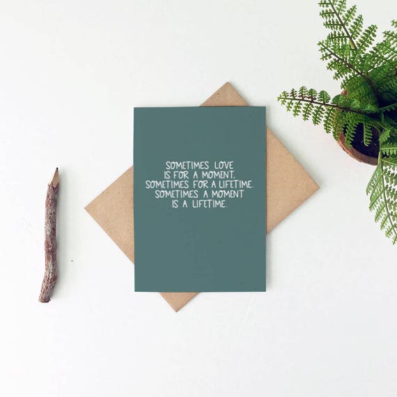 Sympathy Card - Infant Loss Card - Miscarriage Card - A Moment Is A Lifetime Card Il_570xn