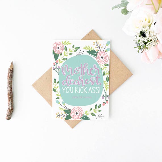 Funny Mother's Day Card - Unique Mother's Day Card - Kick Ass Card - Funny Birthday Card for Mom Il_570xn