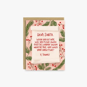 Caro Babbo Natale Biglietto di auguri di Natale / Lettera umoristica Caro Babbo Natale Saluto per gli auguri di Natale