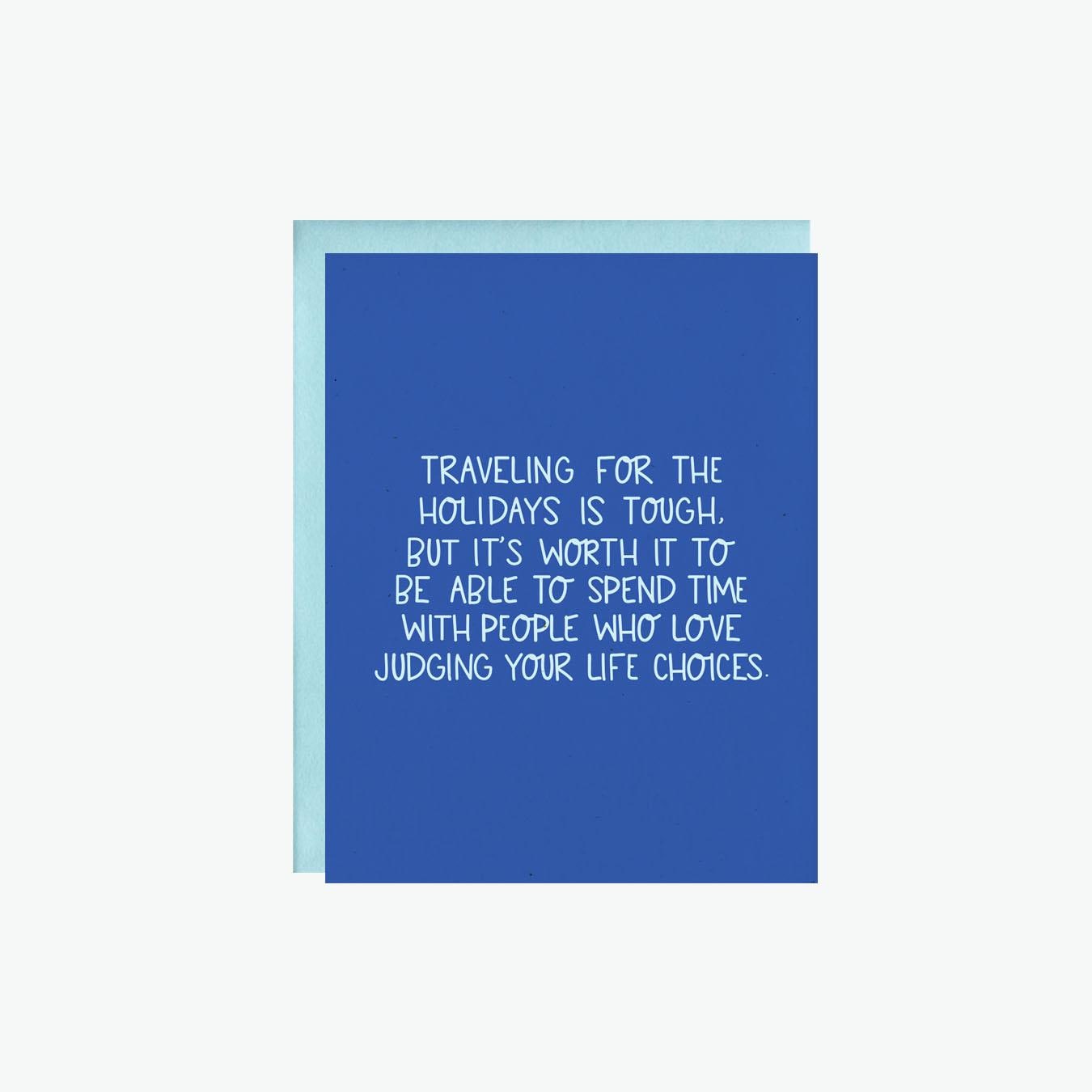 Humorous Holiday Travel Card Set: Judging Family, Christmas Greetings