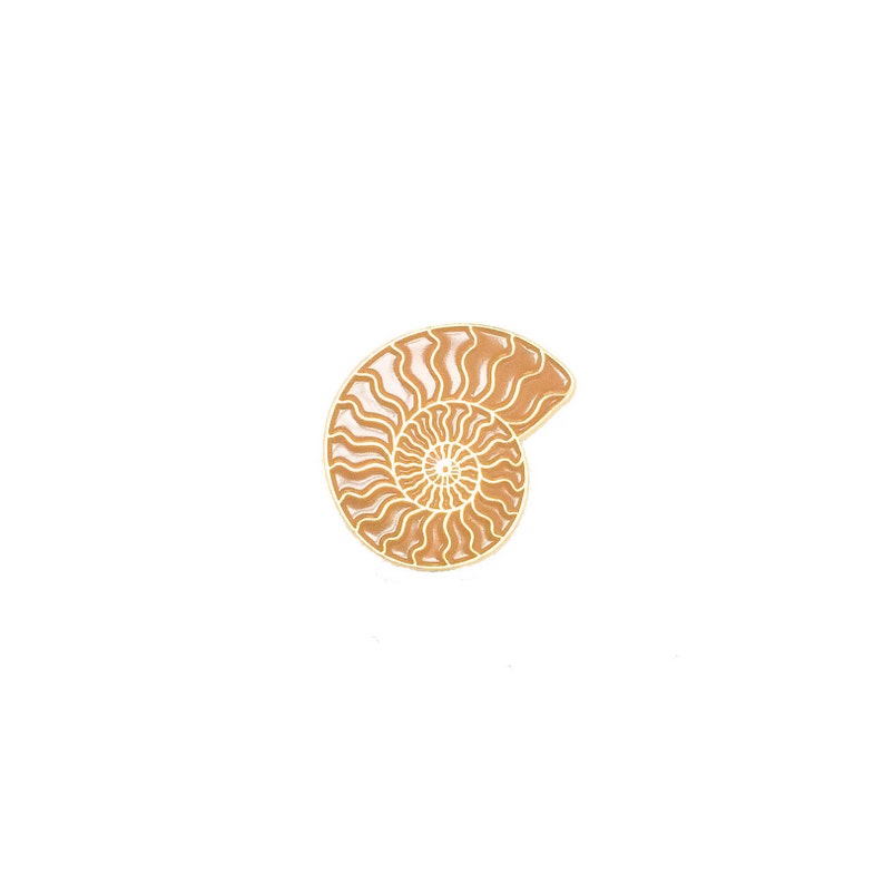 Stocking Stuffer Nerdy Pin Gift for Him Ammonite Enamel Pin Fossil Lapel Pin Gifts Under 25 image 2