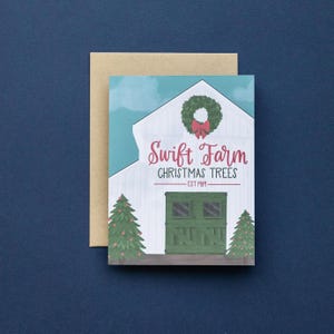 Swift Bauernhof Weihnachtskarte | Swiftie Weihnachtskarte, Swiftie Feiertagskarte, Weihnachtsbaum Bauernhof Karte, Merry Swiftmas
