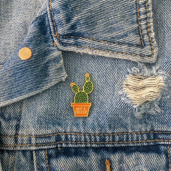Not A Hugger Lapel Pin - BACKORDERED - Funny Enamel Pin - Best Friend Gift - Cactus Enamel Pin Il_570xn