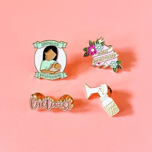 Conjunto de alfileres de solapa para lactancia materna / Regalo de joyería para lactancia materna Alfileres de solapa para nuevas mamás, Colección de alfileres de apoyo para la lactancia materna con estilo para nuevas mamás
