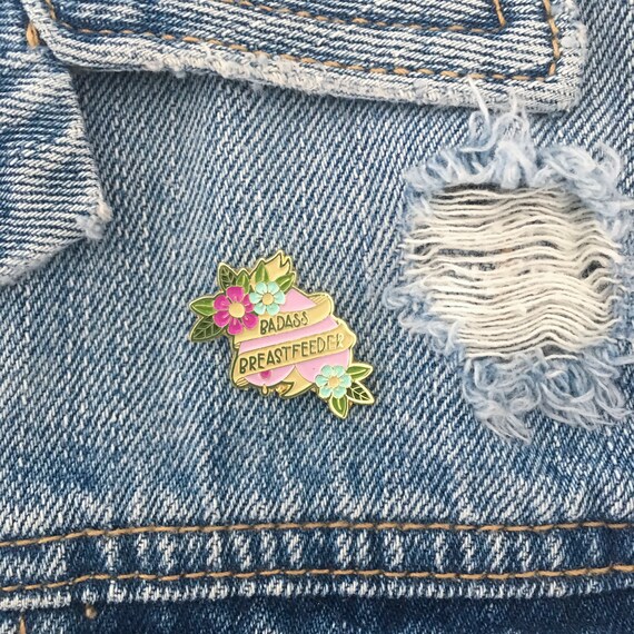 First Mother's Day Gift - Badass Breastfeeder Pin - Breastfeeding Pin - Feminist Pin - New Mom Present - Free The Nipple Il_570xn