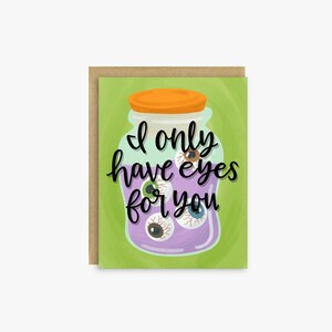 Tarjeta de Halloween Eyes For You / Saludo de Halloween: Tarjeta de aniversario o cumpleaños con una temporada espeluznante y divertida