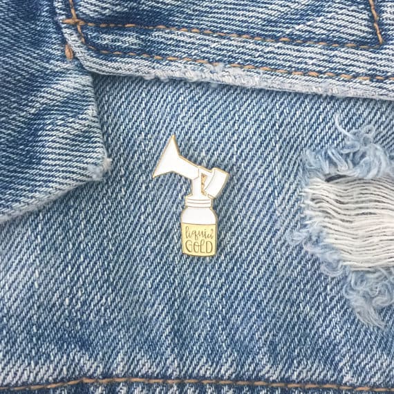 Liquid Gold Pin - Normalize Breastfeeding Pin - New Mom Present - Baby Shower Gift - Breastfeeding Gift - Diaper Bag Accessory Il_570xn