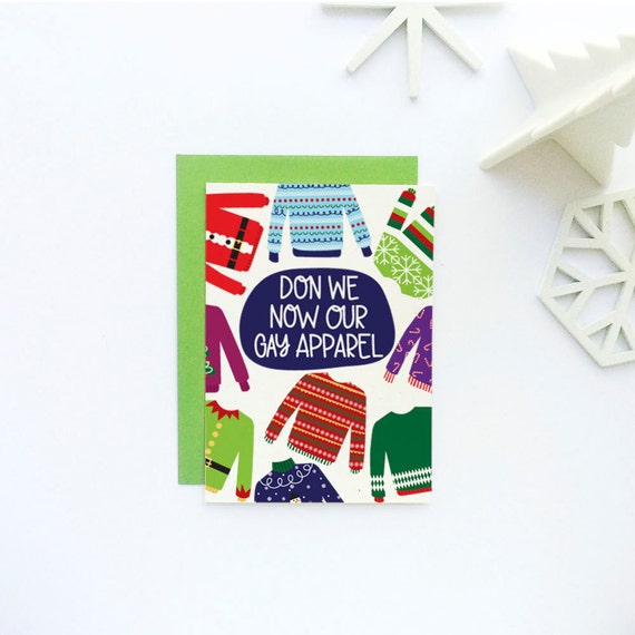 Funny Holiday Card -Funny Christmas Card - Don We Now Card - Tacky Sweater Card - Funny Christmas Card Set - Funny Holiday Card Set Il_570xn