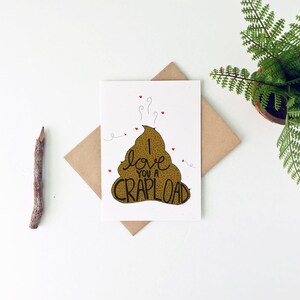 Tarjeta divertida del Día del Padre - Tarjeta divertida de cumpleaños - Tarjeta divertida de San Valentín - Tarjeta divertida de aniversario - Tarjeta de caca - Te amo muchísimo