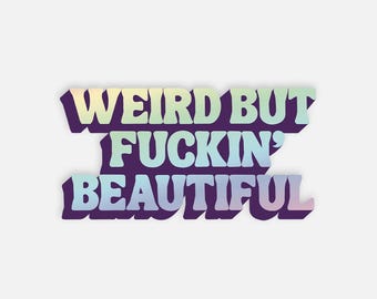 Dziwna, ale cholernie piękna, wodoodporna naklejka holograficzna | Gadżety dla fanów Swift inspirowane erą Midnights