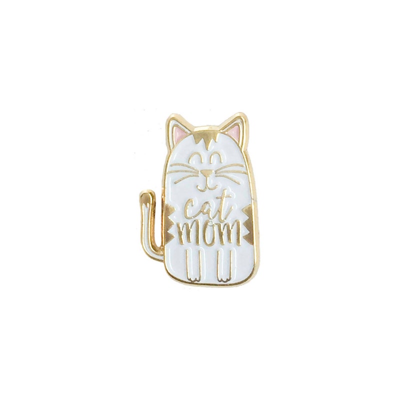 Cat Mom Lapel Pin Cat Lady Gift Cat Pin Gifts Under 20 Cat Jewelry Cat Lover image 2