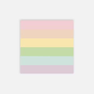 May include: A pastel colored striped background with six horizontal stripes in shades of pink, peach, yellow, light green, blue, and lavender.