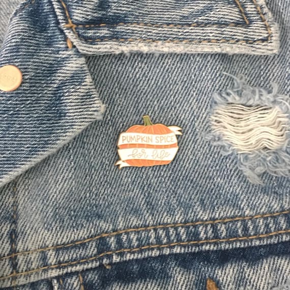 Gift for Her - Pumpkin Spice For Life Pin - Stocking Stuffer - Best Friend Gift - PSL Pin - Pumpkin Lapel Pin - Fall Enamel Pin Il_570xn