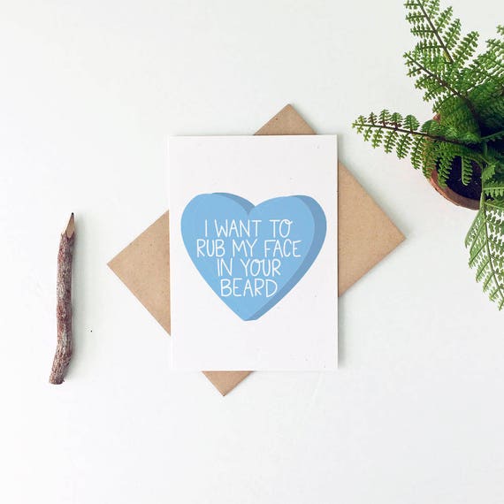 Beard Card - Funny Beard Card - Funny Anniversary Card - Funny Valentine's Day Card - I Want to Rub My Face in You Beard Il_570xn