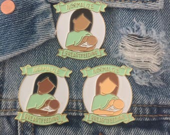 Christmas Gift - Stocking Stuffer - First Mother's Day Gift - Normalize Breastfeeding Pin - Feminist Pin - New Mom Present - Free The Nipple