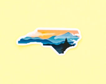 NC Mountain Sunset Sticker - North Carolina Sticker