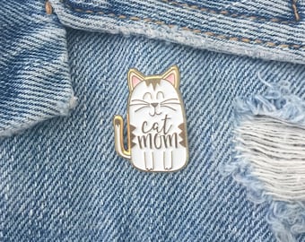 Cat Mom Lapel Pin - Cat Lady Gift - Cat Pin - Regalos menores de 20 años - Joyas para gatos - Cat Lover