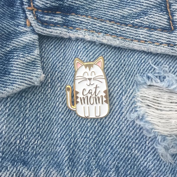 Cat Mom Lapel Pin - Cat Lady Gift - Cat Pin - Gifts Under 20 - Cat Jewelry - Cat Lover