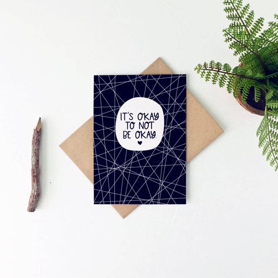 Depression Card - Sympathy Card - Condolence Card - Pet Loss Card - Miscarriage Card - Not Be Ok Card - Mental Health Card Il_570xn