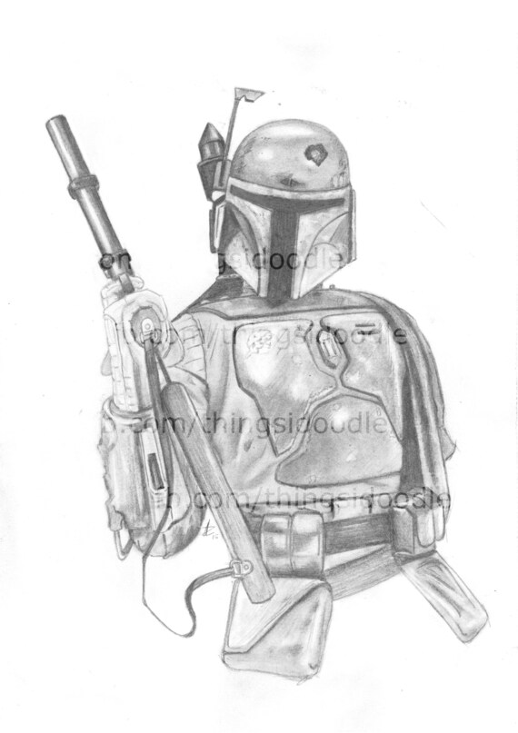 Star Wars Fan Art Boba Fett Star Wars Return Of The Jedi Etsy