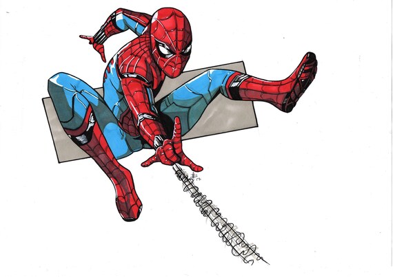 Spiderman Homecoming Marvel Avengers Comic Art Movie Etsy