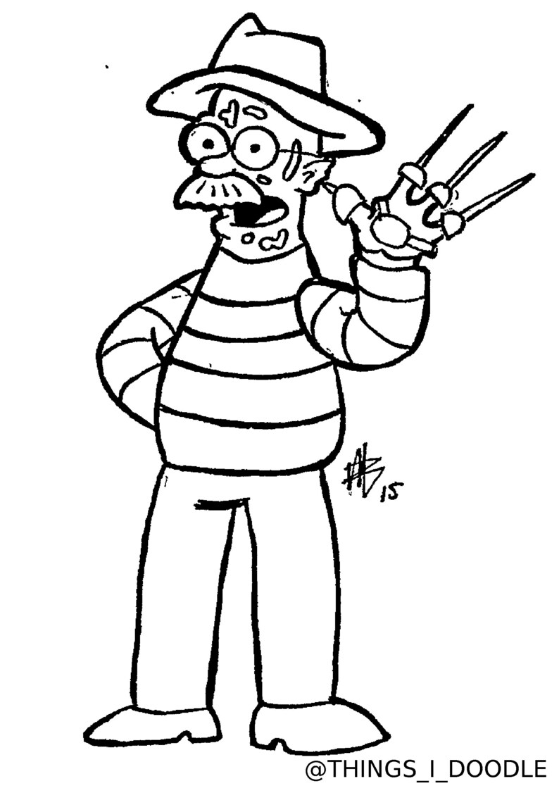 Small Horror Themed Colouring Pages Embroidery Patterns Etsy