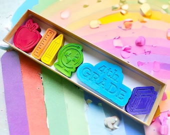 School Crayons - 4th Grade Gifts - Kids Back To School Supplies - First Day Of School Gifts - Kids Back To School Gifts - Class Party Favors