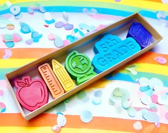 School Crayons - 5th Grade Gifts - Kids Back To School Supplies - First Day Of School Gifts - Kids Back To School Gifts - Class Party Favors