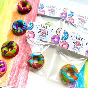 Donut Party Favors Donut Crayons Thanks A Hole Bunch Party Favors Personalized Kids Party Favors Donut Party Favor Bags Donuts image 4