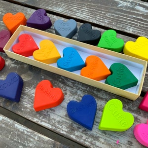 Conversation Heart Crayons Valentine's Day Gifts For Kids Valentines Day Class Favors Kids Valentine's Day Gifts Valentine's Gifts afbeelding 3