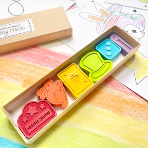 Magic Show Crayons  - Magician Party Favors - Stocking Stuffers - Easter Basket Stuffers - Kids Birthday Gifts - Gifts For Kids - Kid Gifts